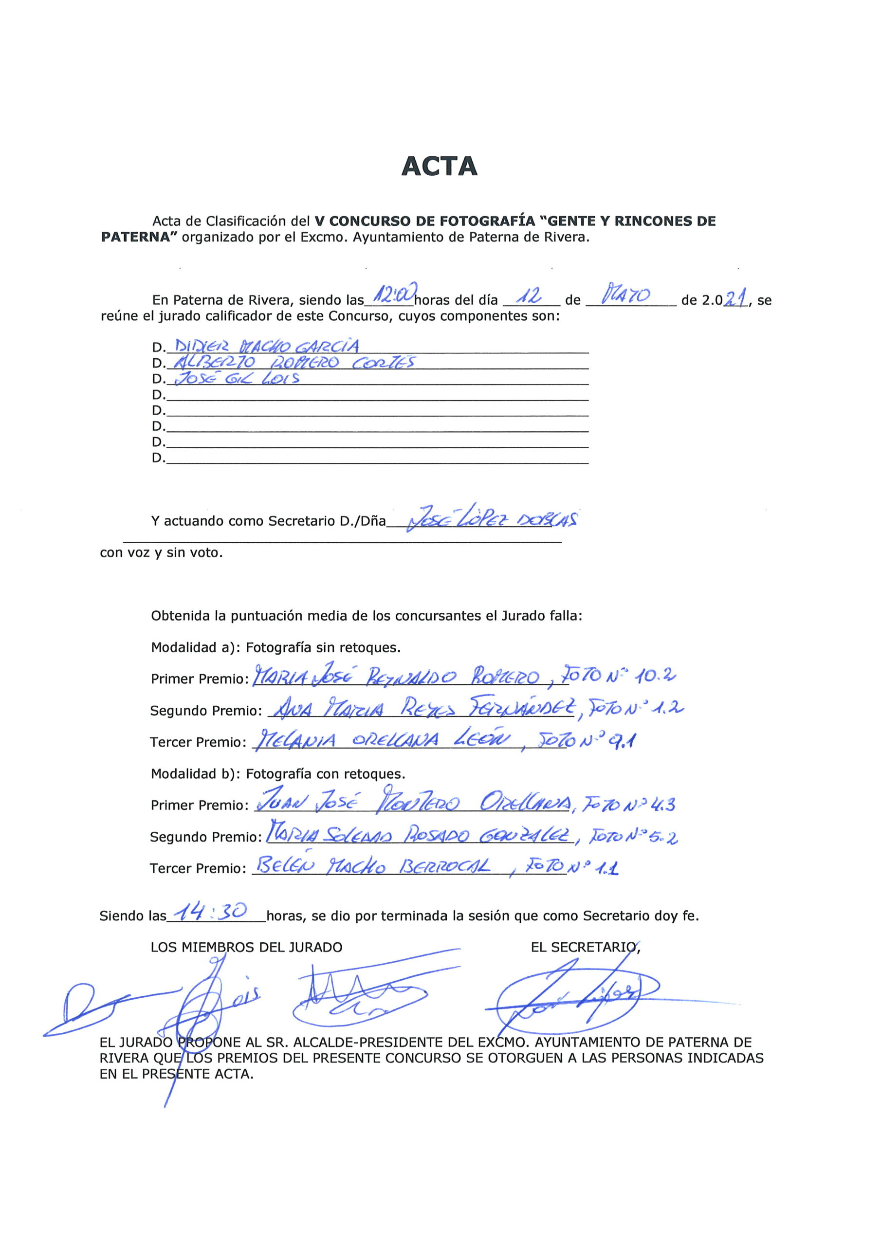 EMITIDO EL FALLO DEL JURADO DEL V CONCURSO DE FOTOGRAFÍA "GENTES Y RINCONES DE PATERNA" 2021