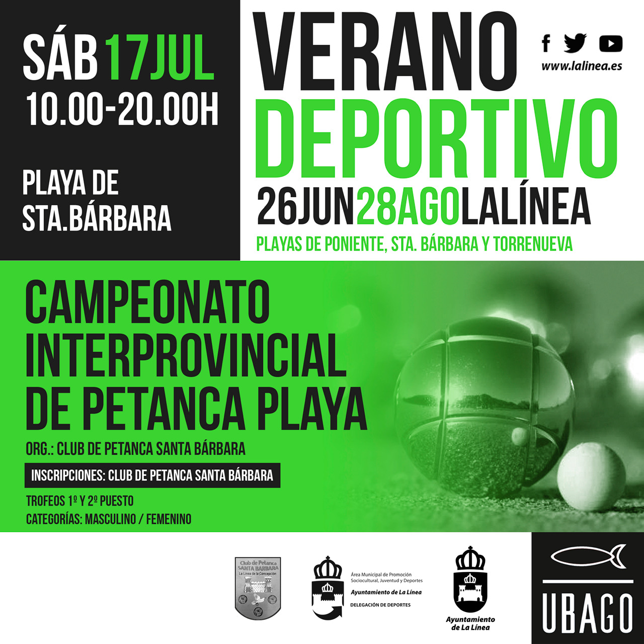 Deportes celebra el sábado un Campeonato Interprovincial de Petanca Playa y un Torneo Playa de Taekwondo