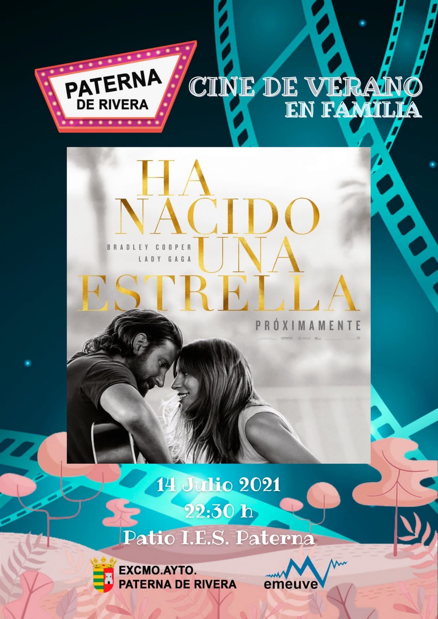 PRÓXIMA PROYECCIÓN DE CINE EN FAMILIA, PATERNA DE RIVERA, DÍA 14 DE JULIO 2021