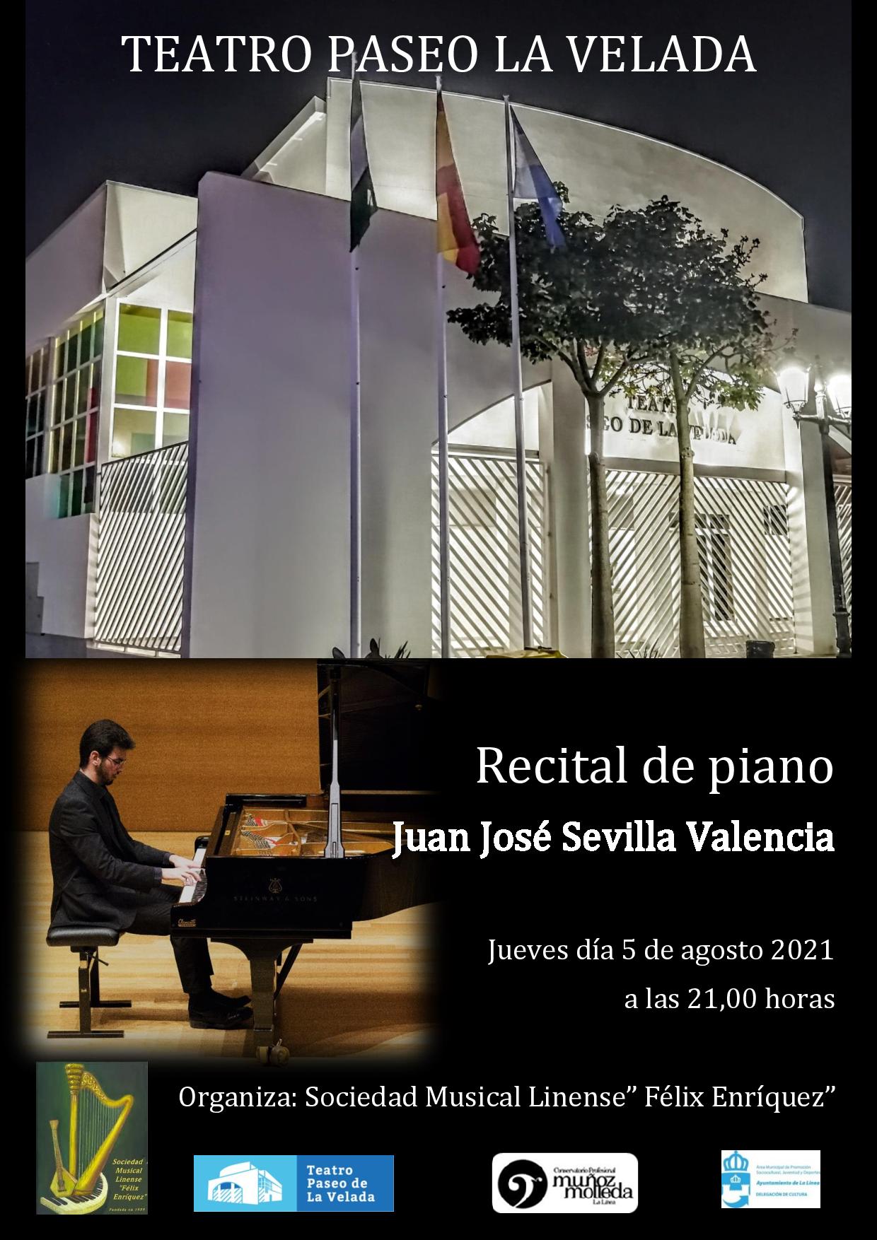 Este jueves, recital de piano en el Teatro Paseo la Velada a cargo de Juan José Sevilla