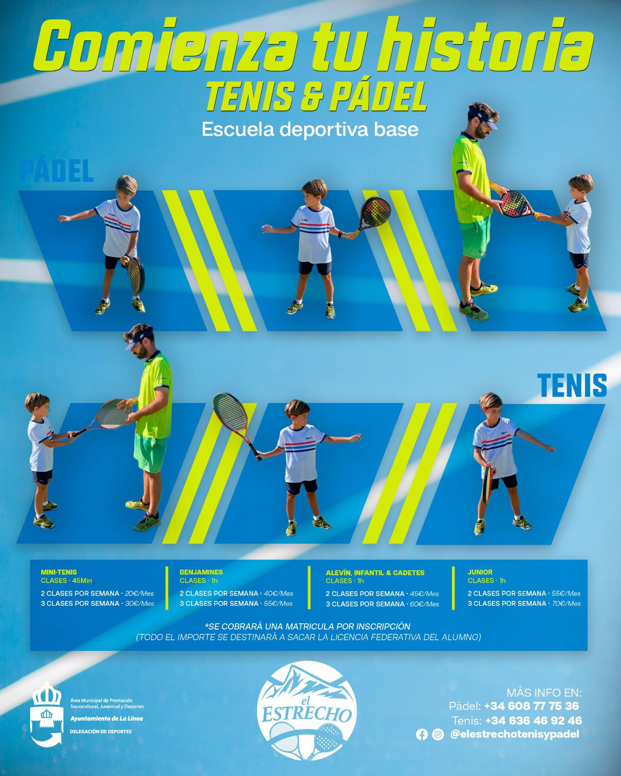 Abiertas las inscripciones para las escuelas base de tenis y pádel destinadas a menores de 18 años