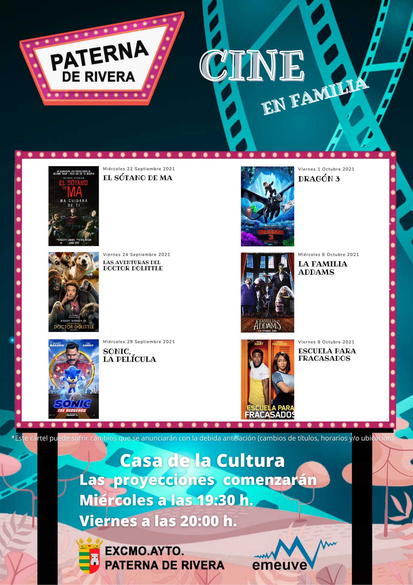 VUELVE EL PROGRAMA CINE EN FAMILIA EN OTOÑO
