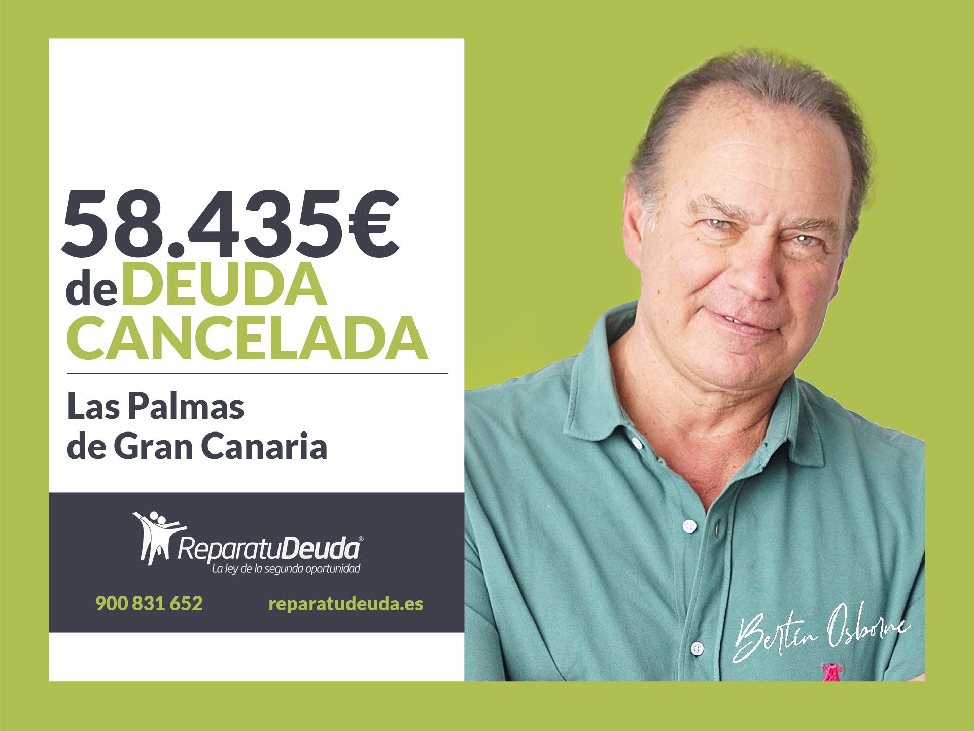 Repara tu Deuda cancela 58.435€ en Las Palmas de Gran Canaria (Canarias) con la Ley de Segunda Oportunidad