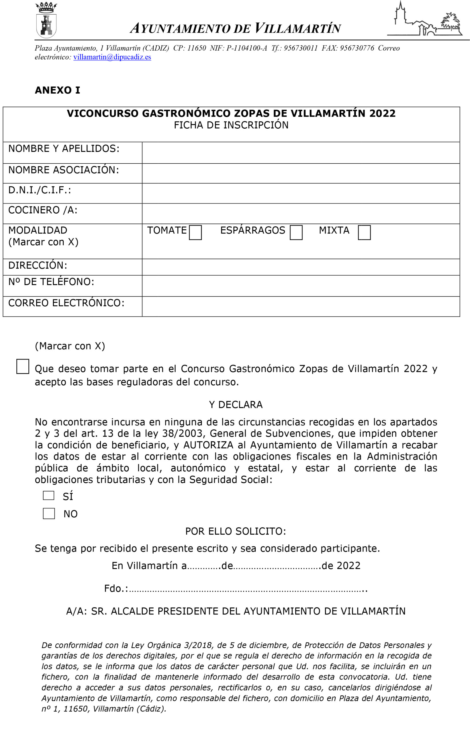 Publicadas las Bases del Concurso de Zopas 2022