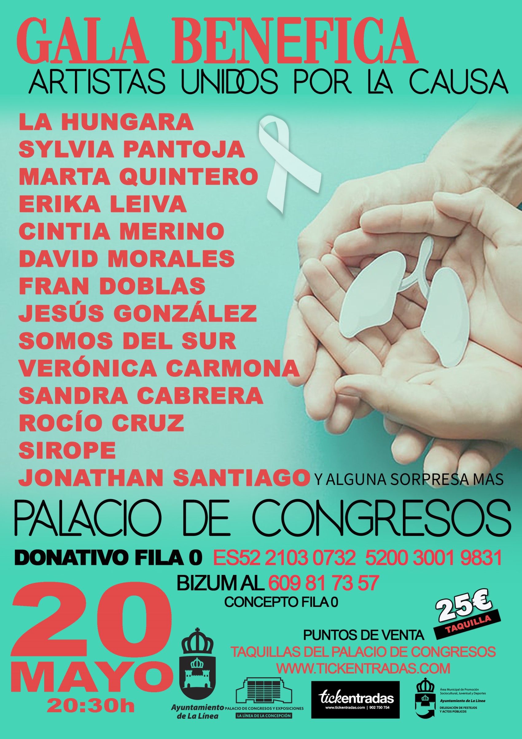 El Palacio de Congresos será escenario el 20 de mayo de la gala benéfica “Artistas Unidos por la Causa”
