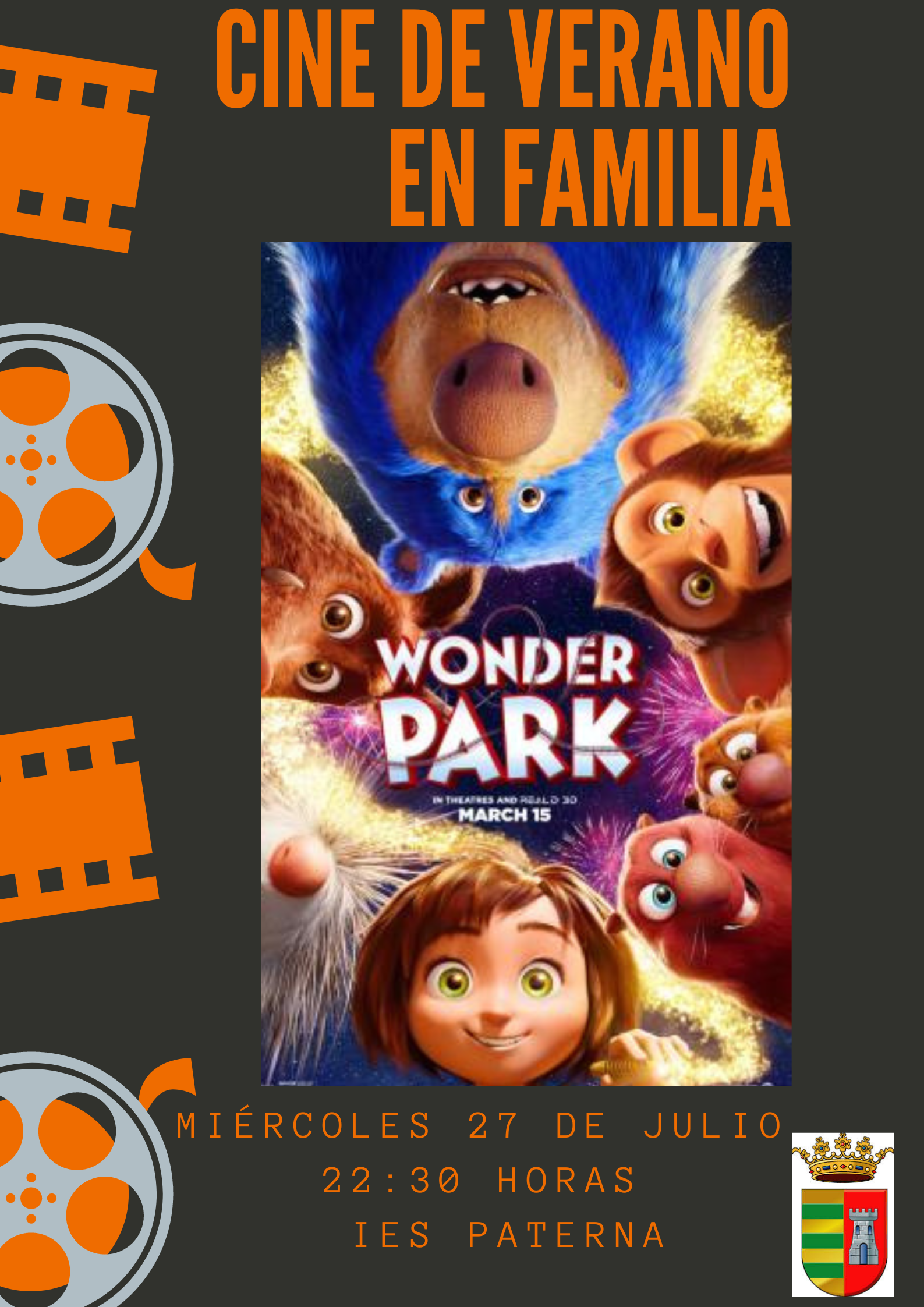 PROYECCIÓN DE CINE EN FAMILIA, EN ESTA SEMANA, MIÉRCOLES 27 DE AGOSTO, SE PROYECTARÁ LA PELÍCULA DE ANIMACIÓN PARQUE MÁGICO, PARA TODOS LOS PÚBLICOS