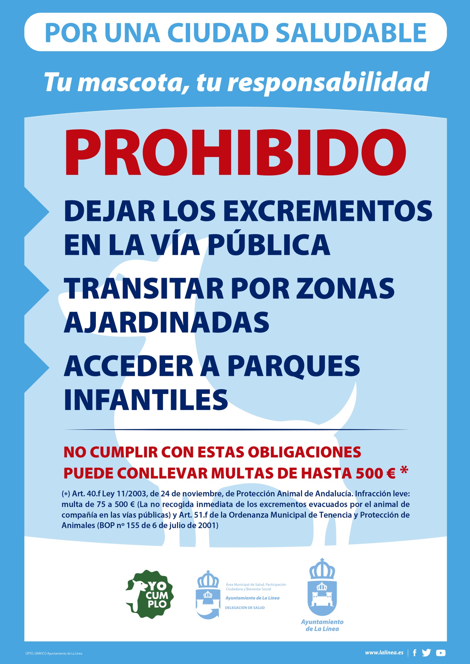 Salud solicita colaboración de los propietarios de mascotas con la recogida de los excrementos de sus animales