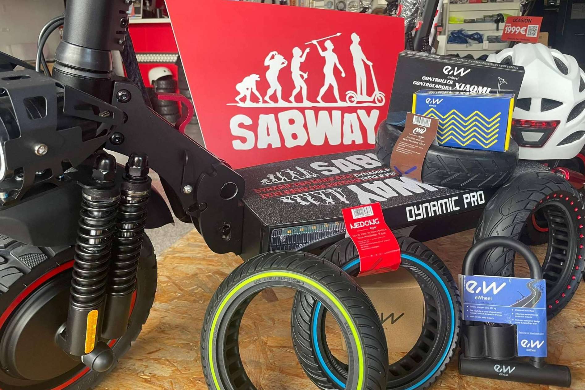 SABWAY y Ewheel Colaboran para ofrecer los mejores recambios y accesorios para patinetes eléctricos.
