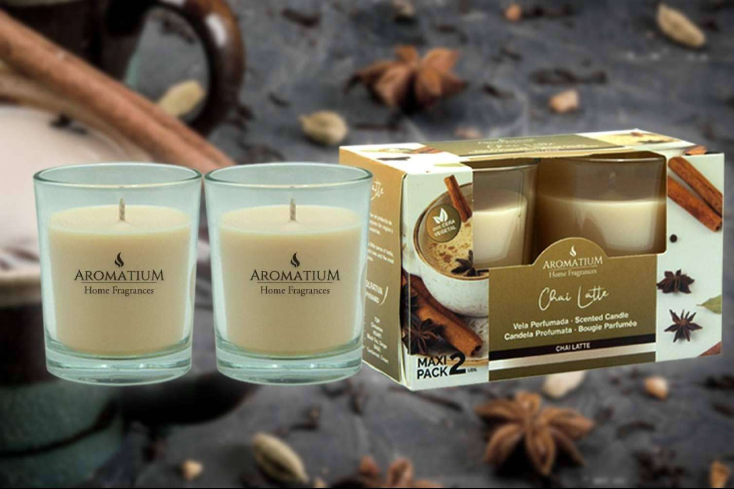 Calidez y aroma en cada rincón del hogar con la vela Chai Latte Aromatium