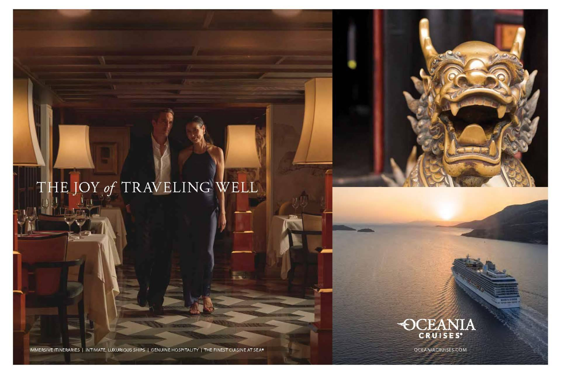 Oceania Cruises presenta “The Joy of Traveling Well”, una nueva etapa en su identidad de marca