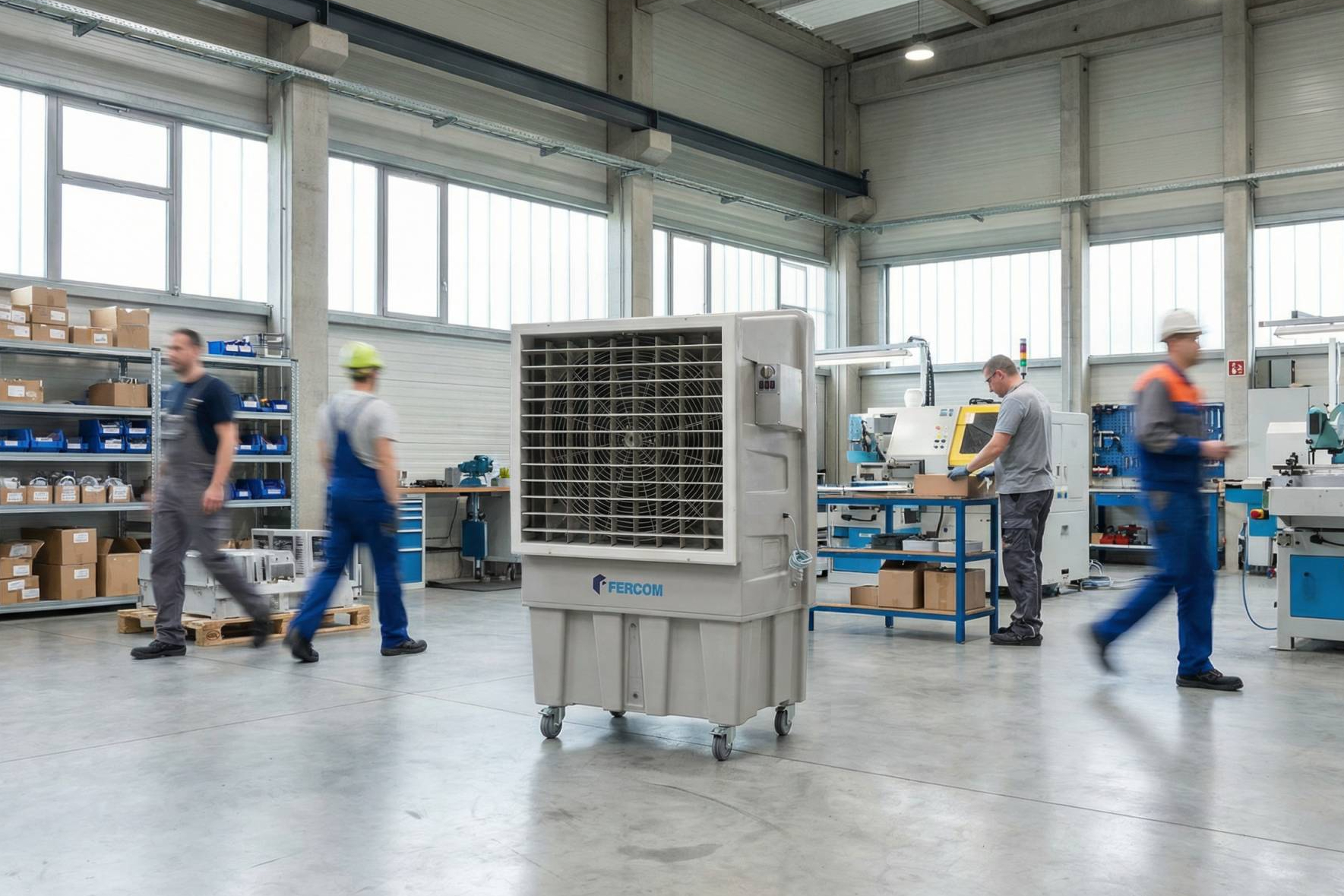 Climatizadores evaporativos portátiles, solución eficiente para cumplir la normativa térmica en espacios profesionales